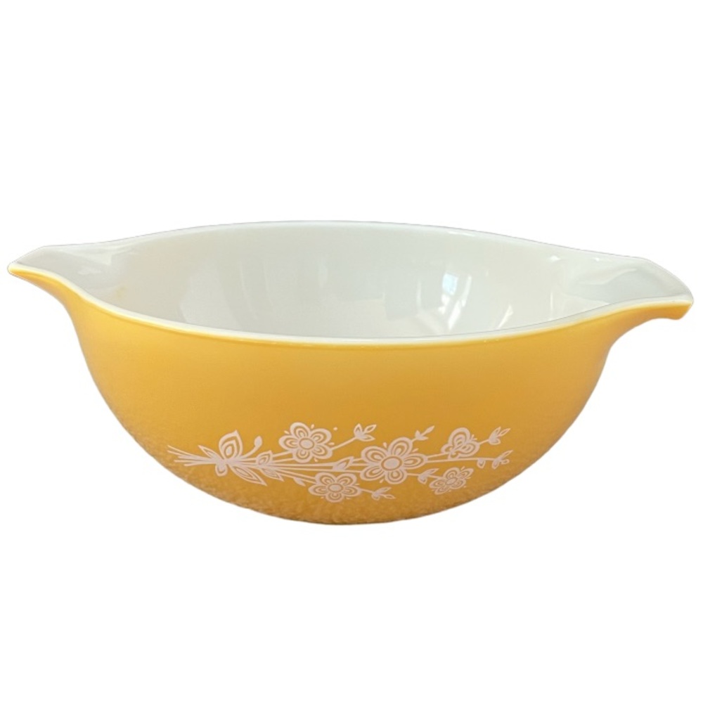 Vintage Pyrex Bowls Set Butterfly Gold Cinderella Butterflies 3 Pc Antique MCM - Picture 8 of 16